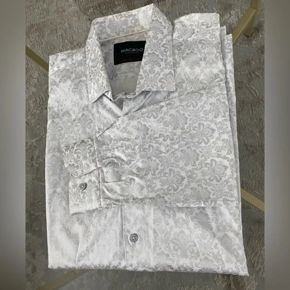 Maceoo Shirts | Maceoo Mens Designer Dress Shirt Long Sleeve Xxl | Color: Silver/White | Size: Xxl | Pm-03108397's Closet Maceoo Shirts | Maceoo Mens Designer Dress Shirt Long Sleeve Xxl | Color: Silver/White | Size: Xxl | Pm-03108397's Closet